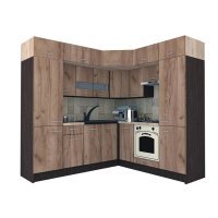 Bucatarie de Colt BIG GENA NEW ST. 210-230, Wenge / Decor K004